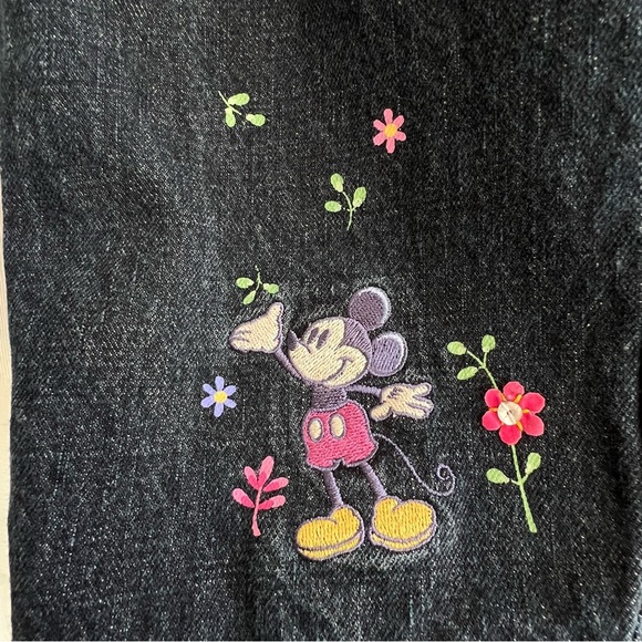 DISNEY Vintage Mickey Mouse Embroidered Blue Jeans Denim High Rise M - Picture 5 of 14